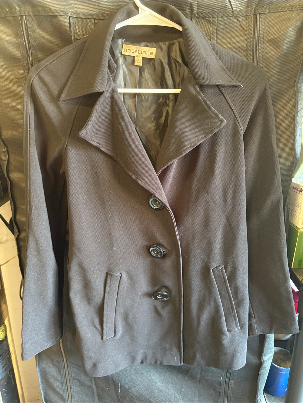 Notations Women's Black Tailored Peacoat Jacket